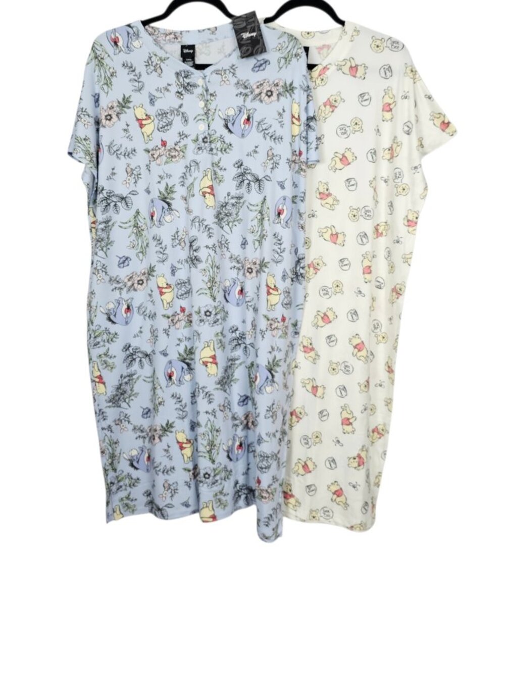 Disney Winne The pooh Women's 2-pack Sleep Dress Nightgown New XL Blue Yellow - Picture 2 of 9